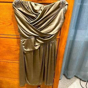 EXPRESS women’s XS cocktail dress worn 1x, platinum/dark champagne, strapless